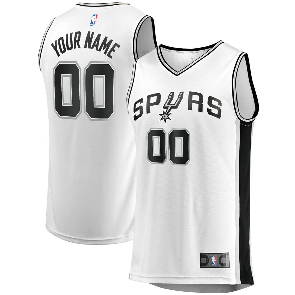 White San Antonio Spurs Fast Break Custom Replica Jersey | NBA