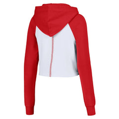 St. Louis Cardinals Lusso Women's Jane Raglan Quarter-Zip Tri-Blend Cropped Pullover Hoodie - MLB Hoodies