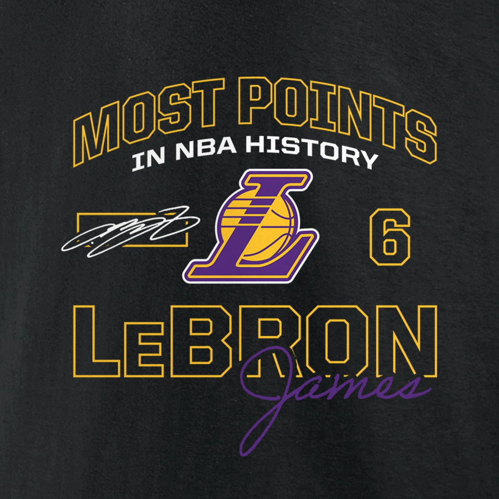 Black LeBron James Los Angeles Lakers Most Points in NBA History Pullover Hoodie | NBA