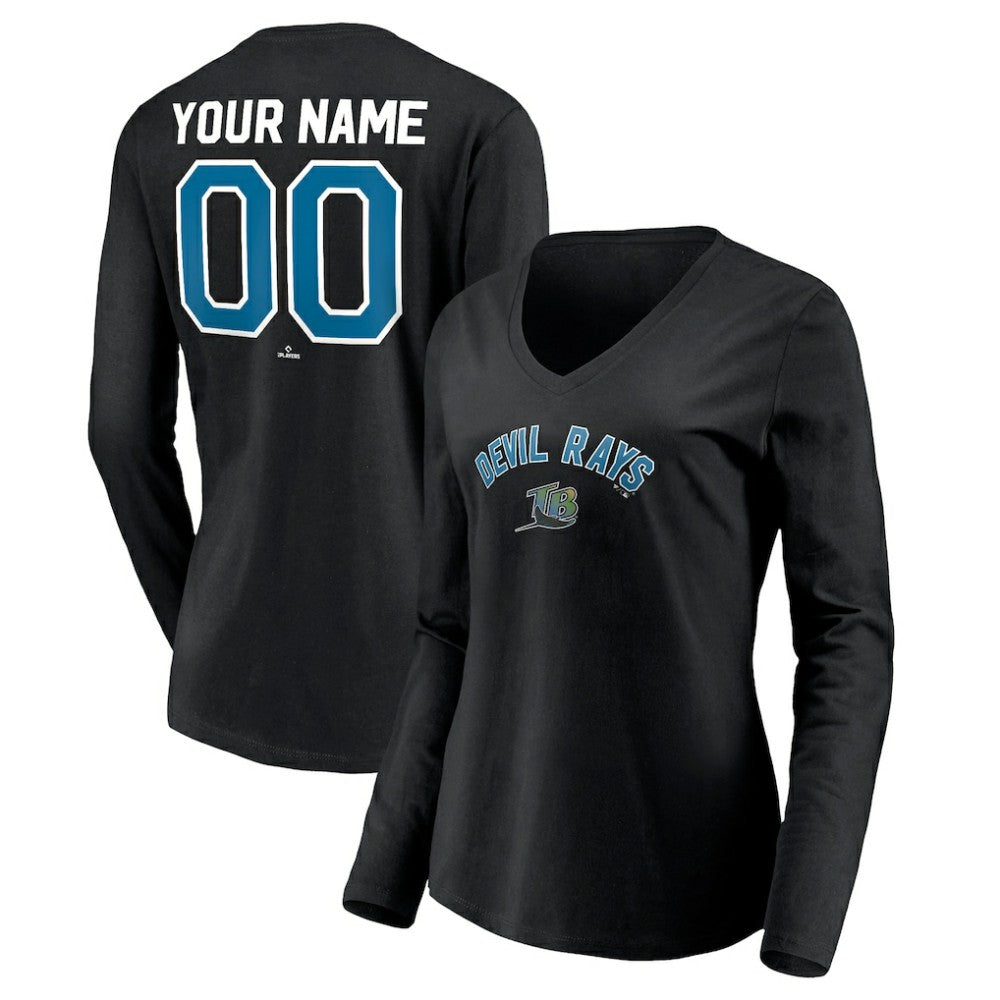 Tampa Bay Rays Women's Cooperstown Collection Personalized Winning Streak Long Sleeve V-Neck T-Shirt - MLB T-shirts