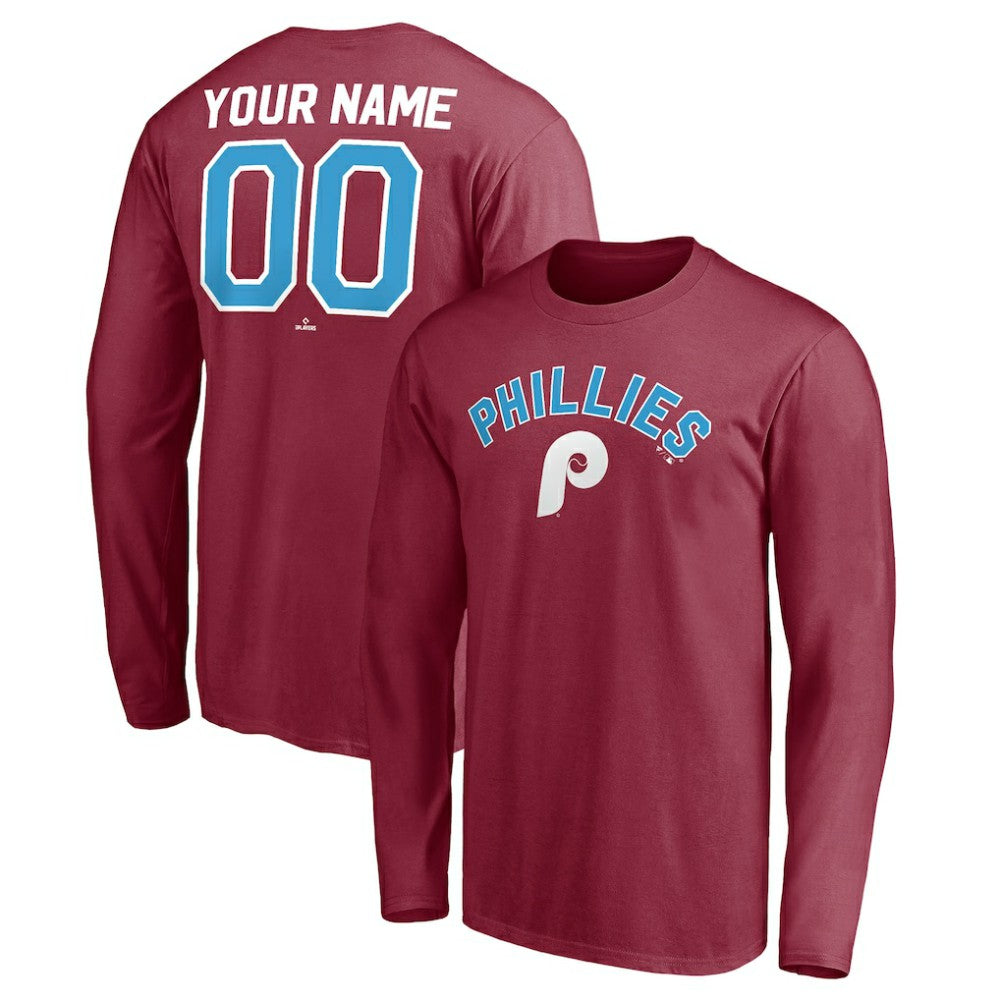 Philadelphia Phillies Personalized Cooperstown Collection Alternate Winning Streak Long Sleeve T-Shirt - MLB T-shirts