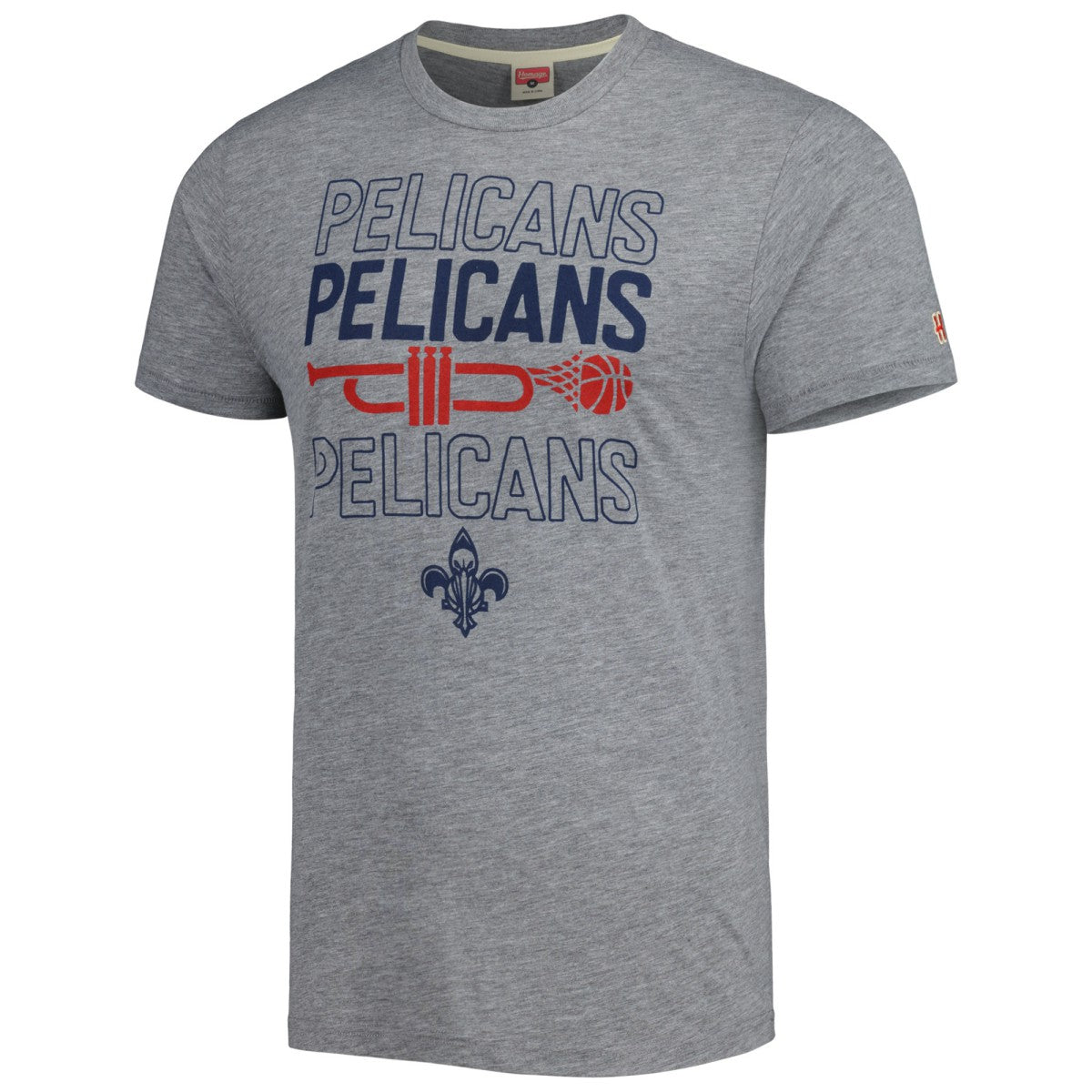 Heather Gray New Orleans Pelicans Homage Unisex Hometown Hyper Local Tri-Blend T-Shirt | NBA