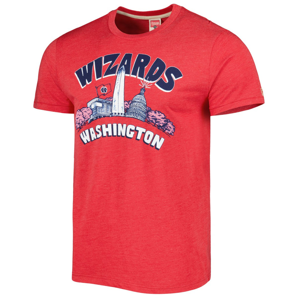 Red Washington Wizards Homage Unisex Hometown Hyper Local Tri-Blend T-Shirt | NBA