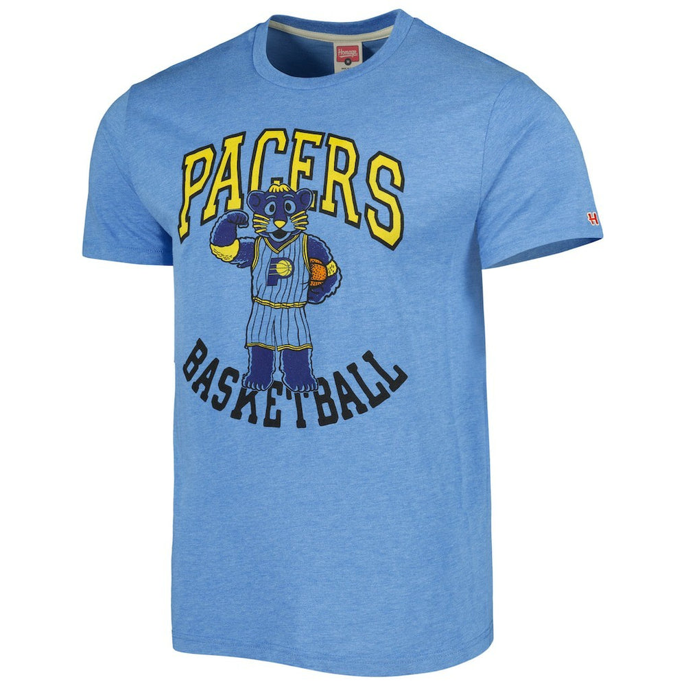 Light Blue Indiana Pacers Homage Unisex Team Mascot Tri-Blend T-Shirt | NBA