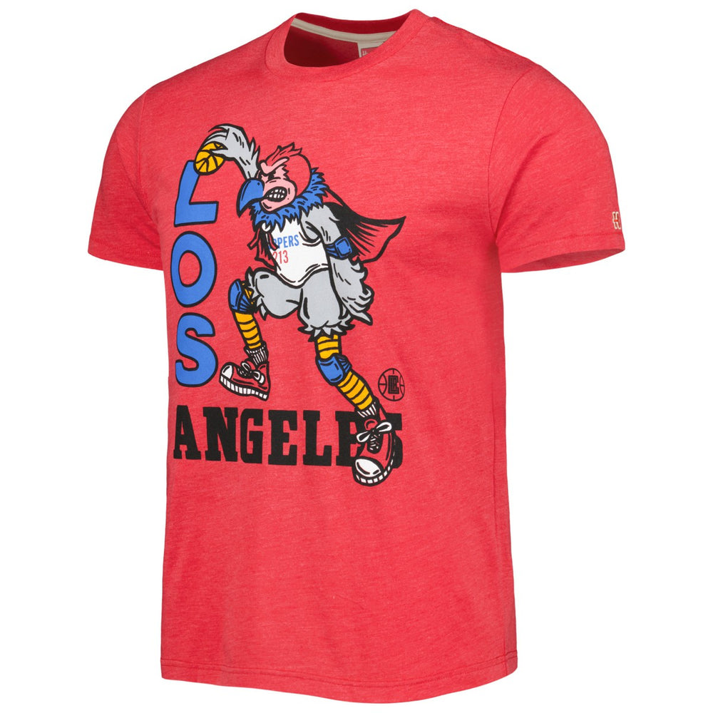 Red LA Clippers Homage Unisex Team Mascot Tri-Blend T-Shirt | NBA