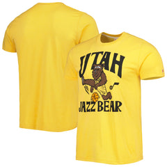 Gold Utah Jazz Homage Unisex Team Mascot Tri-Blend T-Shirt | NBA