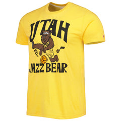 Gold Utah Jazz Homage Unisex Team Mascot Tri-Blend T-Shirt | NBA