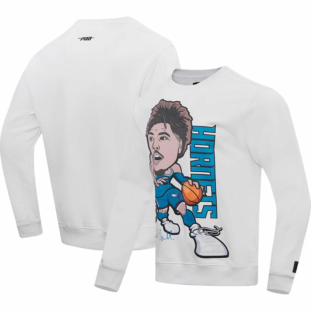 White LaMelo Ball Charlotte Hornets Pro Standard Avatar Pullover Sweatshirt | NBA