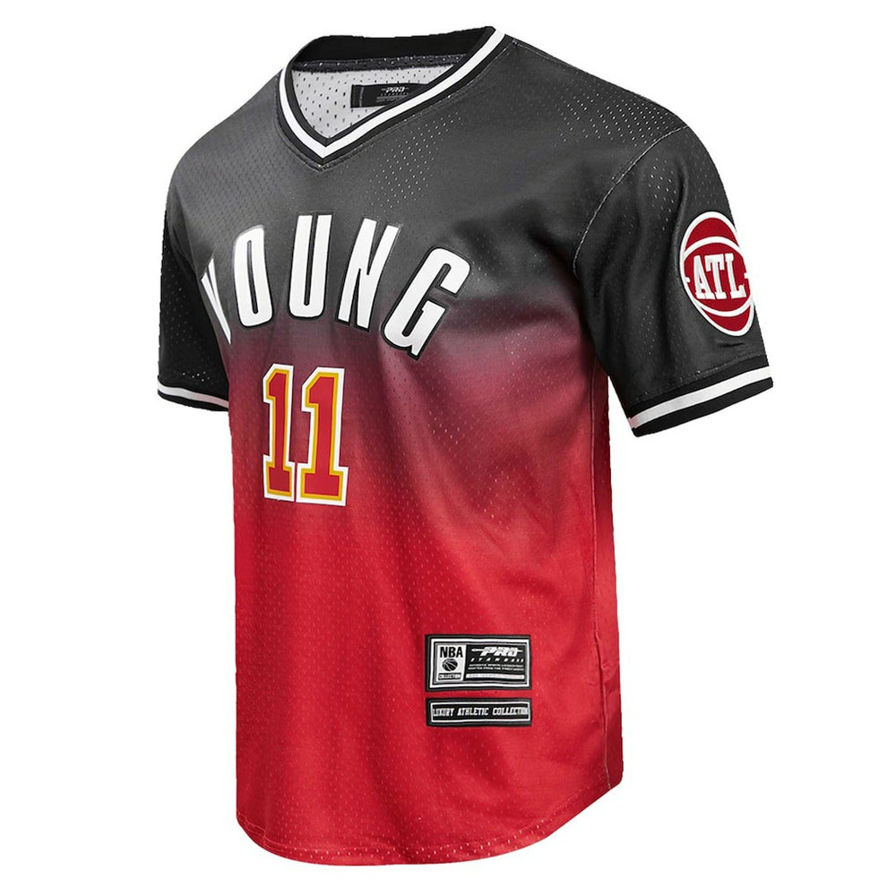 Black/Red Trae Young Atlanta Hawks Post Ombre Name & Number T-Shirt | NBA