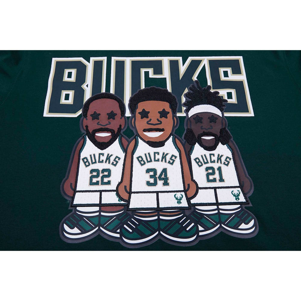 Hunter Green Giannis Antetokounmpo, Jrue Holiday, Khris Middleton Milwaukee Bucks Pro Standard Multi Lineup T-Shirt | NBA