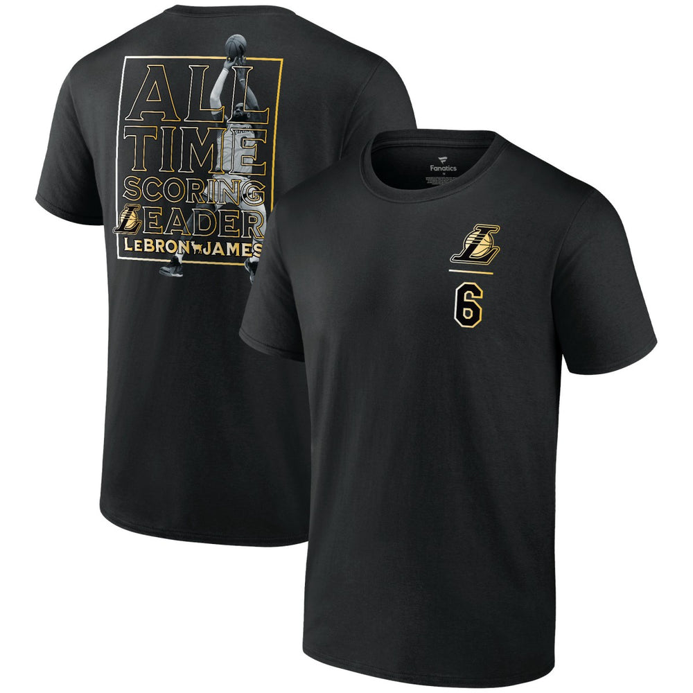 NBA All-Time Scoring Record T-Shirt - Black LeBron James Los Angeles Lakers | NBA