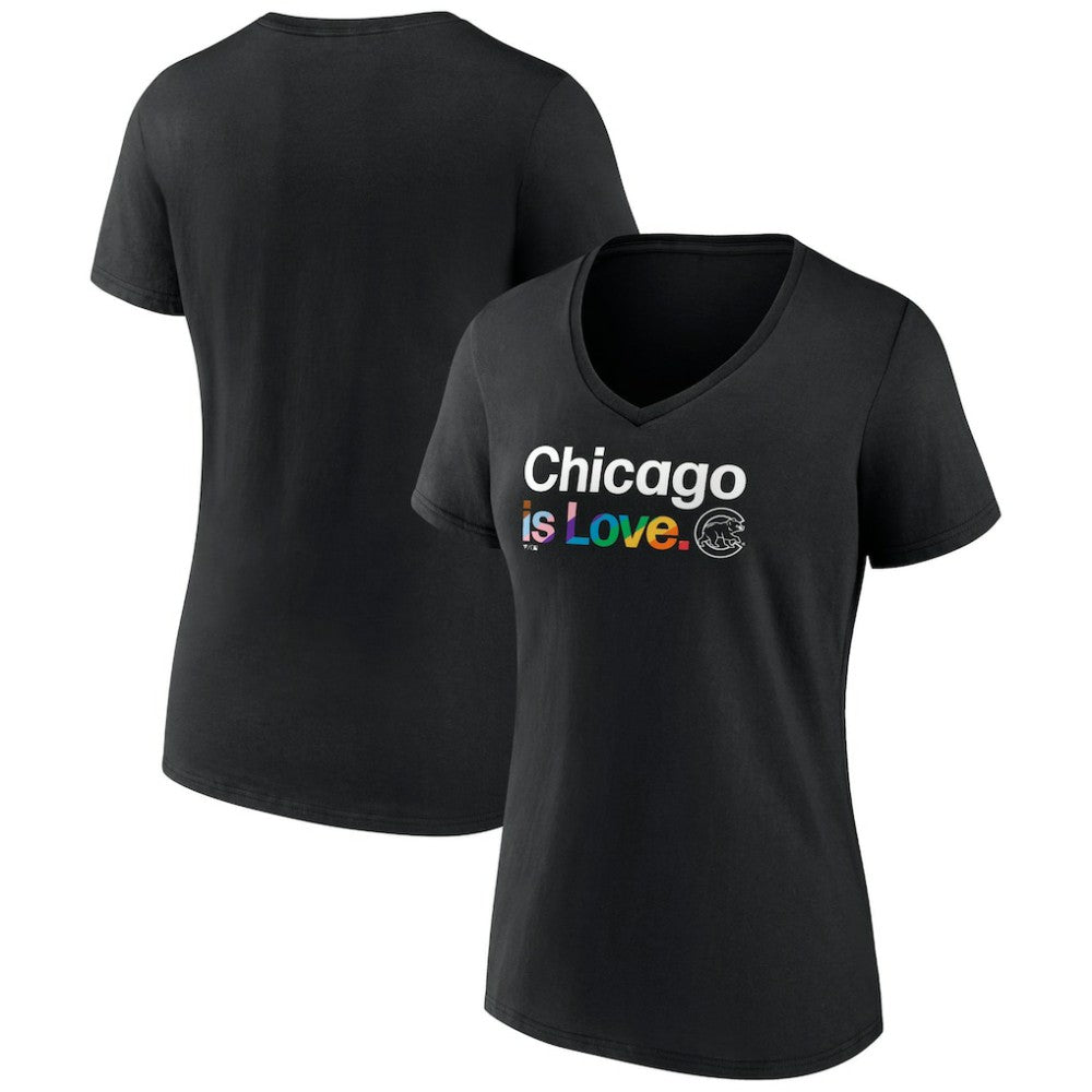 Chicago Cubs Women's City Pride V-Neck T-Shirt - MLB T-shirts