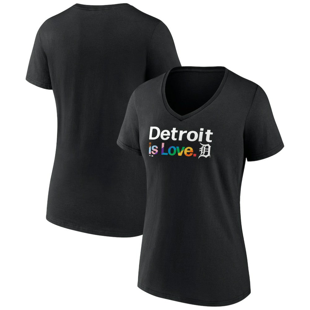 Detroit Tigers Women's City Pride V-Neck T-Shirt - MLB T-shirts