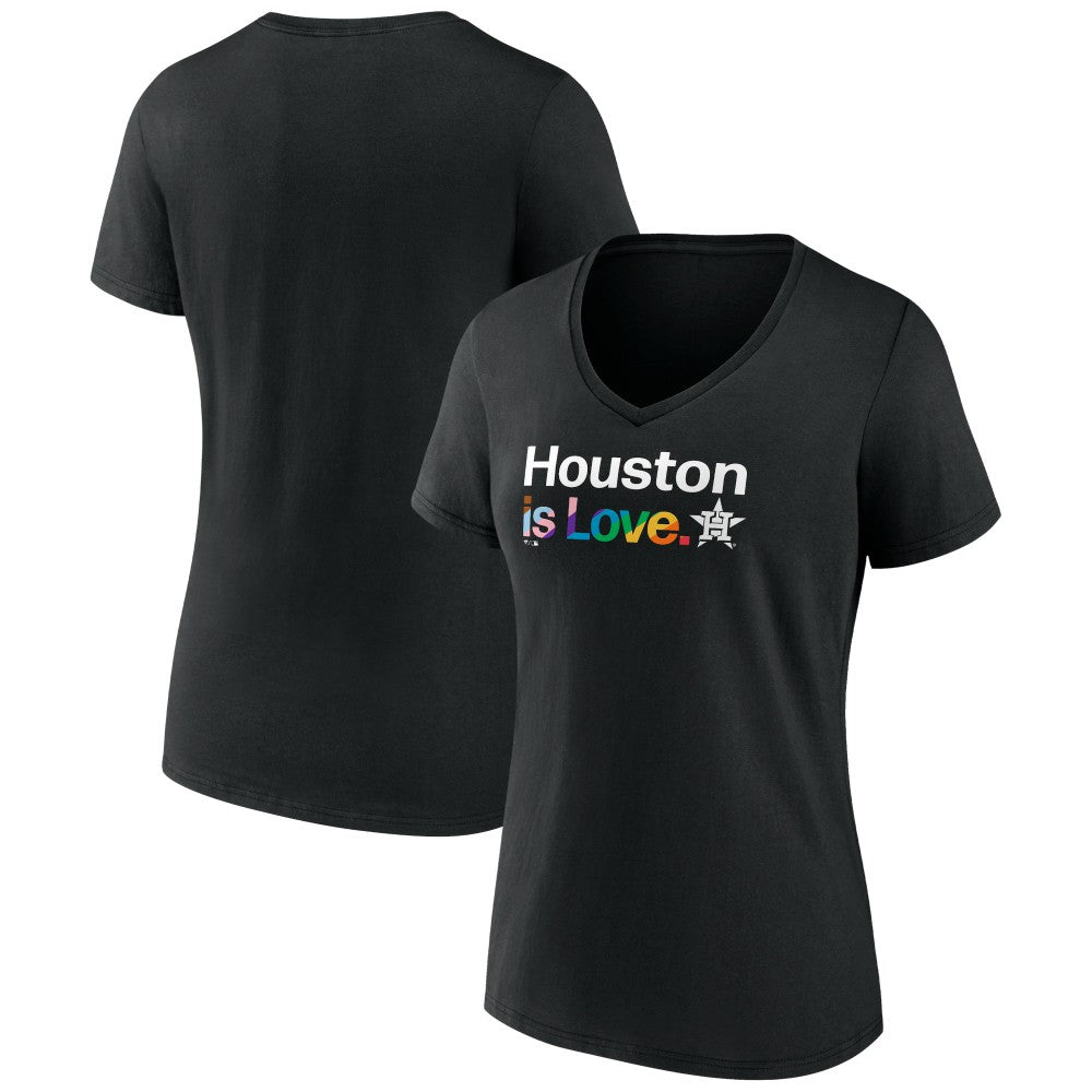 Houston Astros Women's City Pride V-Neck T-Shirt - MLB T-shirts