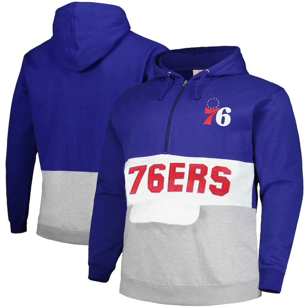 Royal Philadelphia 76ers Big & Tall Anorak Half-Zip Hoodie | NBA