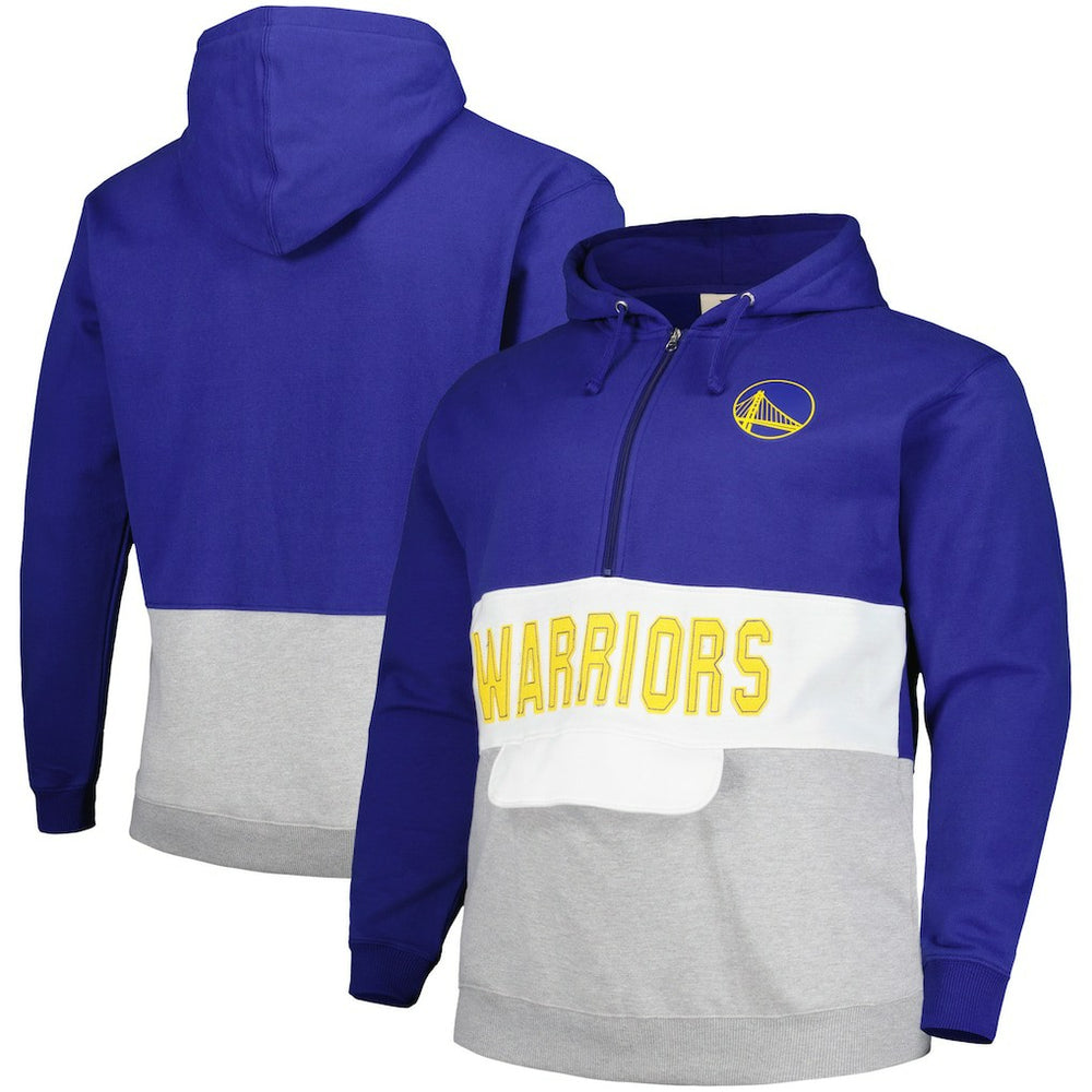 Royal Golden State Warriors Big & Tall Anorak Half-Zip Hoodie sale | NBA