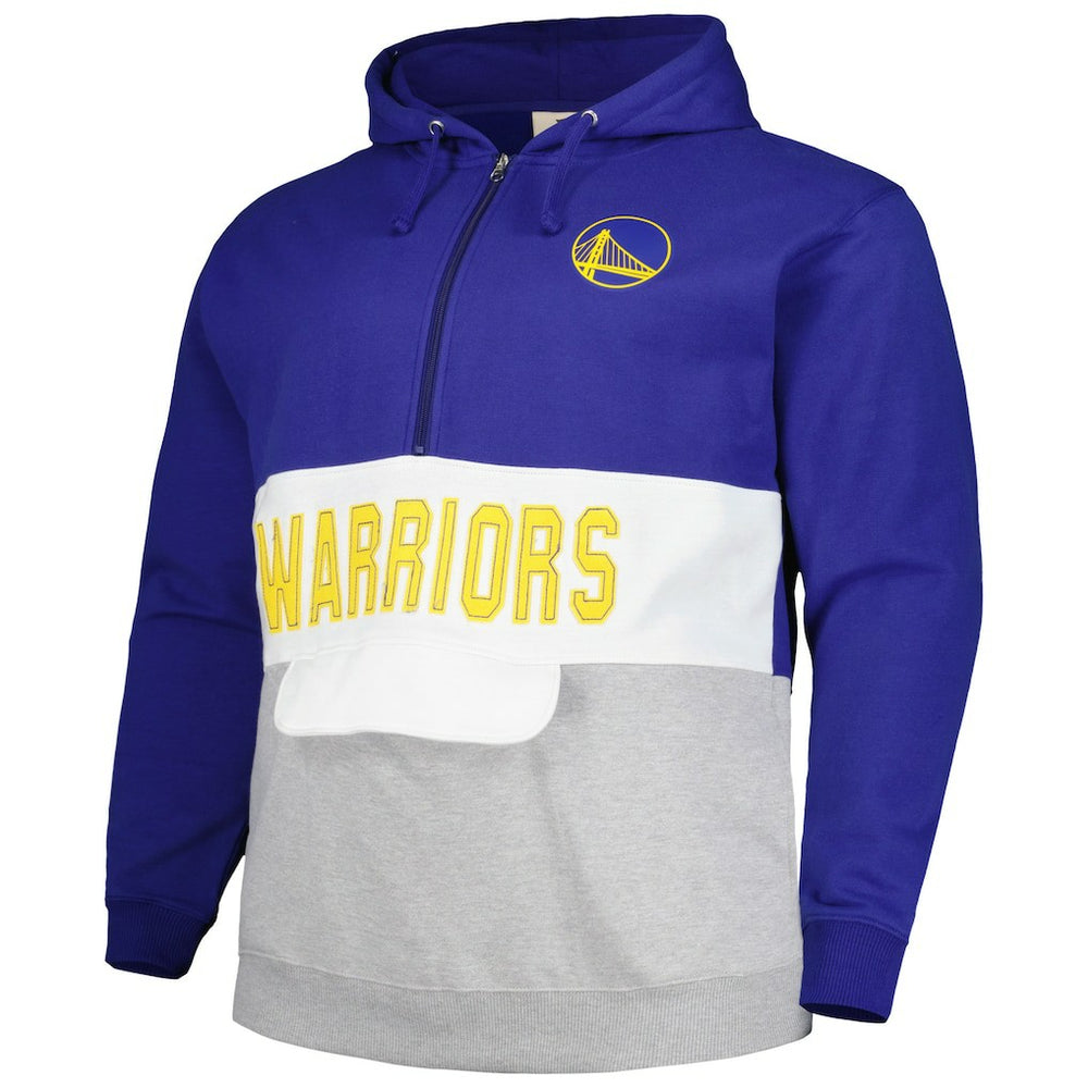 Royal Golden State Warriors Big & Tall Anorak Half-Zip Hoodie sale | NBA