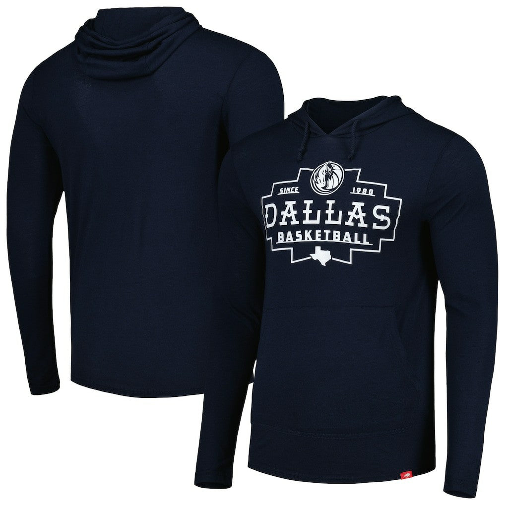 Navy Dallas Mavericks Sportiqe Unisex Rowan Tri-Blend Long Sleeve Hoodie T-Shirt sale | NBA