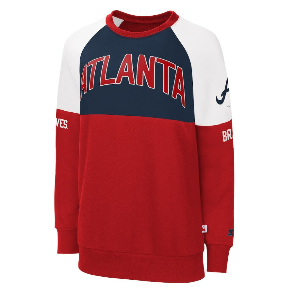 Atlanta Braves Starter Women's Baseline Raglan Pullover Sweatshirt - MLB Pullover