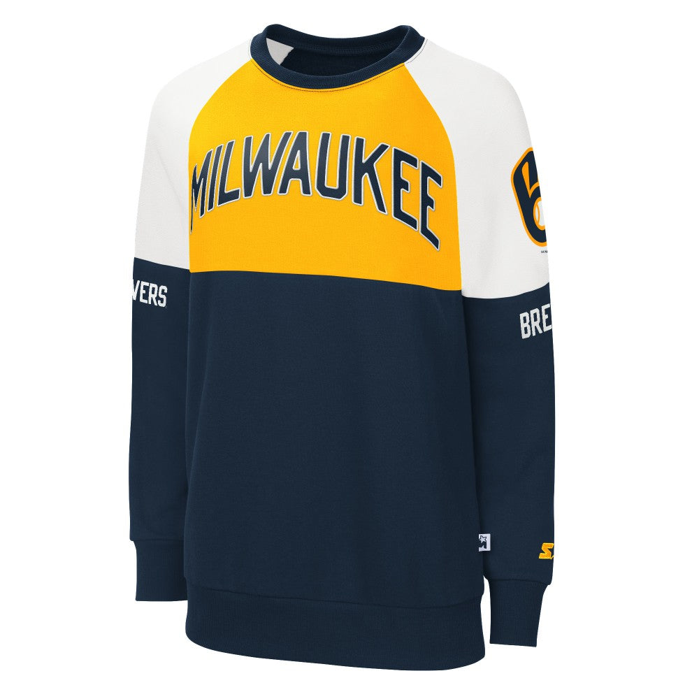 Milwaukee Brewers Starter Women's Baseline Raglan Pullover Sweatshirt - MLB Pullover