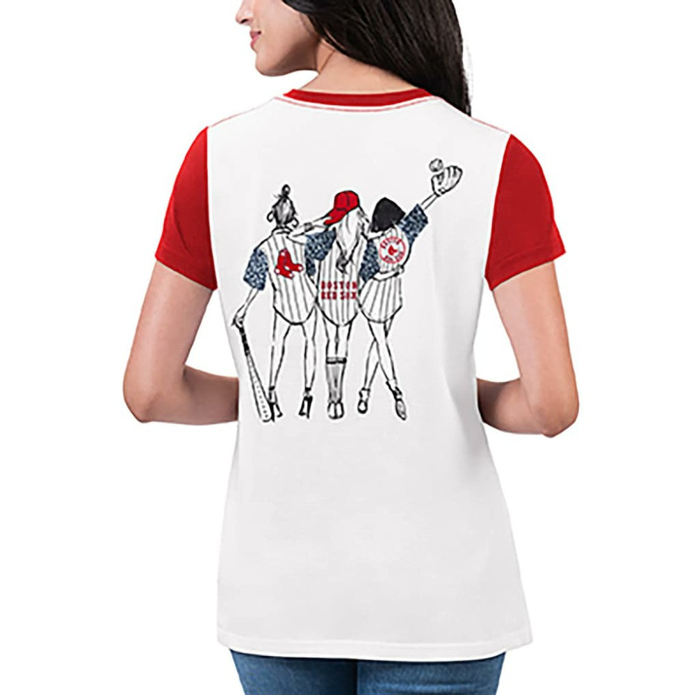 Boston Red Sox G-III 4Her by Carl Banks Women's Illustration Ringer T-Shirt - MLB T-shirts