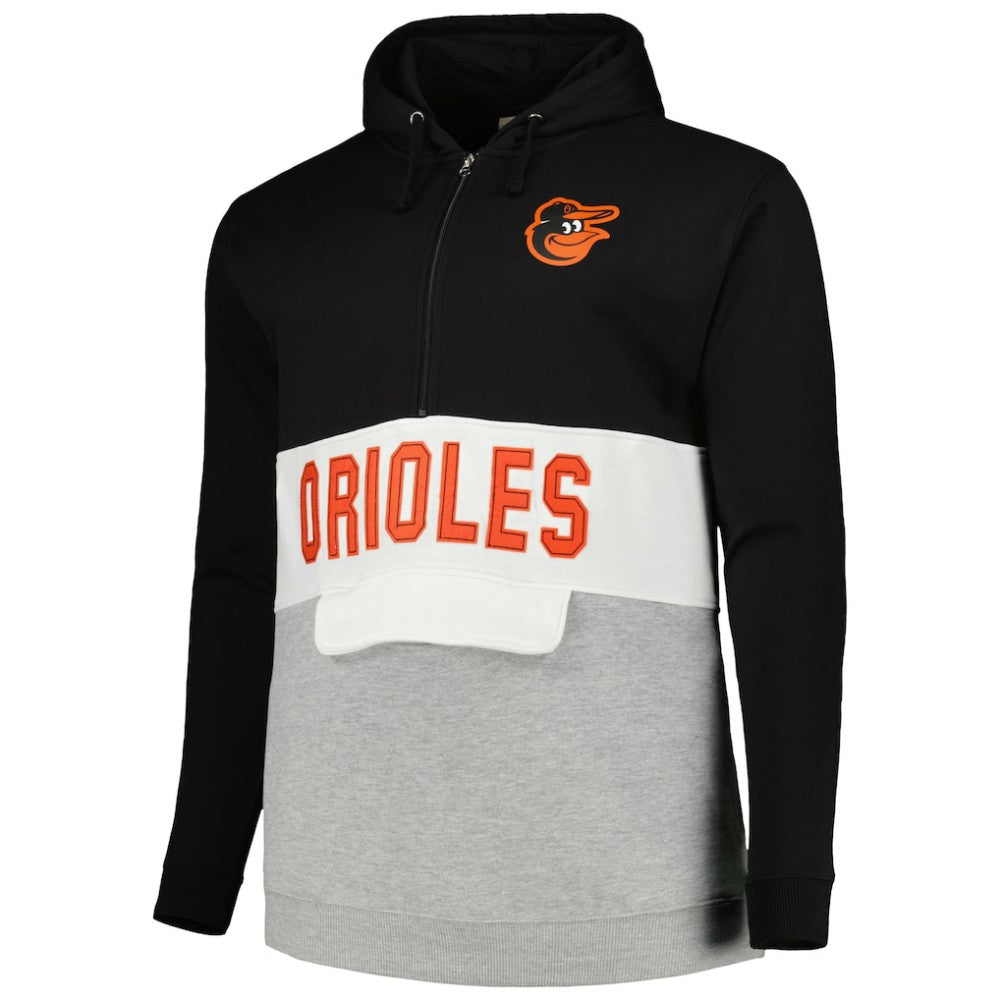 Baltimore Orioles Big & Tall Hoodie Half-Zip Sweatshirt - MLB Hoodies