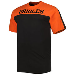 Baltimore Orioles Big & Tall Yoke Knit T-Shirt - Orange/Black - MLB T-shirts