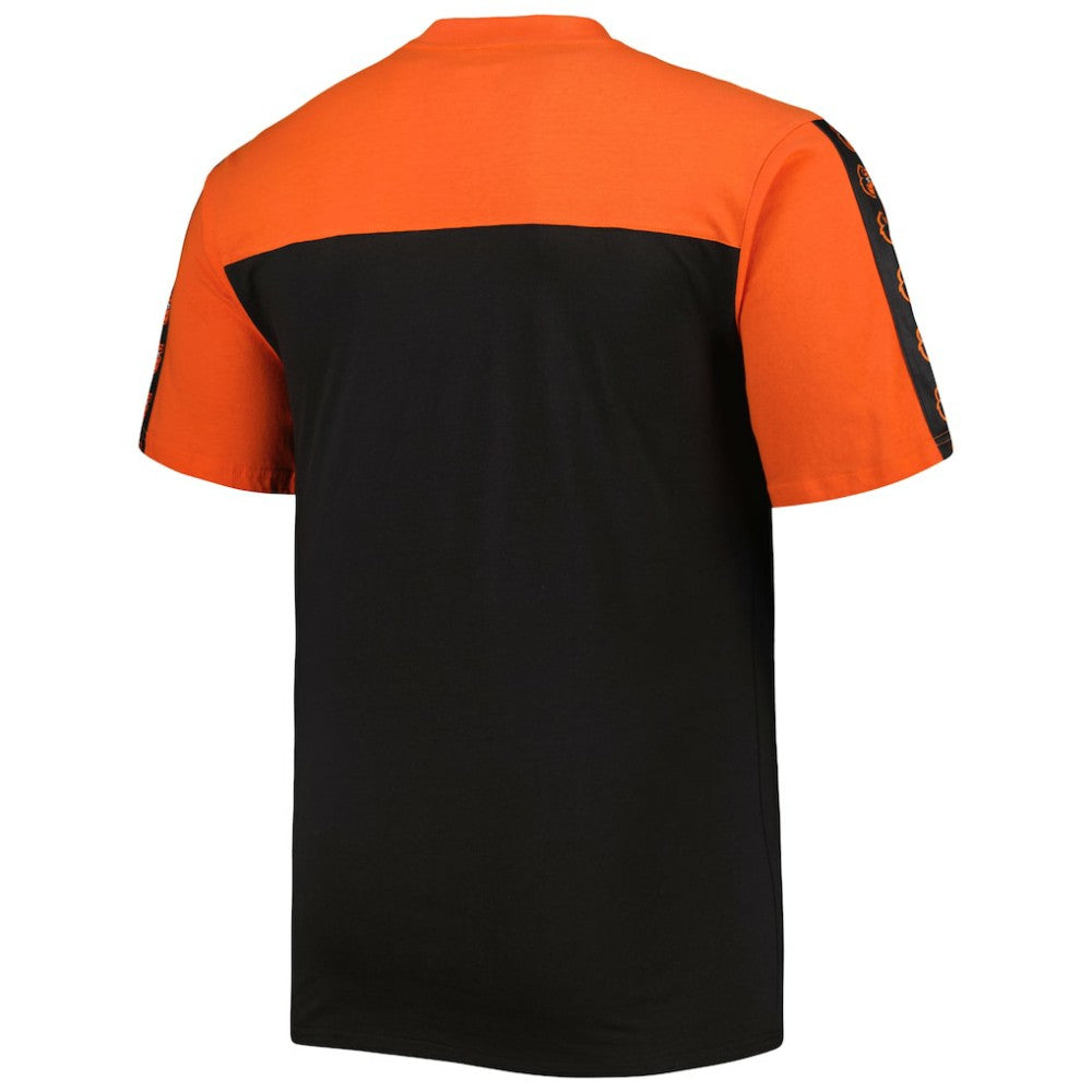 Baltimore Orioles Big & Tall Yoke Knit T-Shirt - Orange/Black - MLB T-shirts