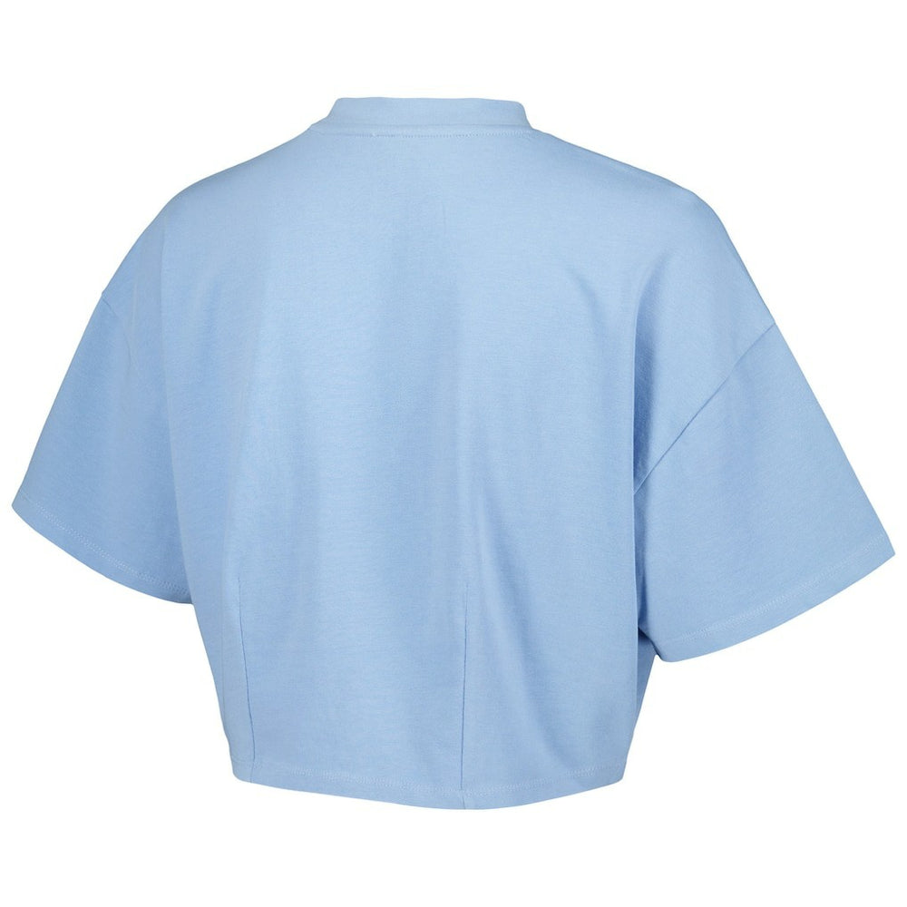Light Blue Philadelphia 76ers Lusso Women's Nola Faded Tonal Cropped T-Shirt | NBA