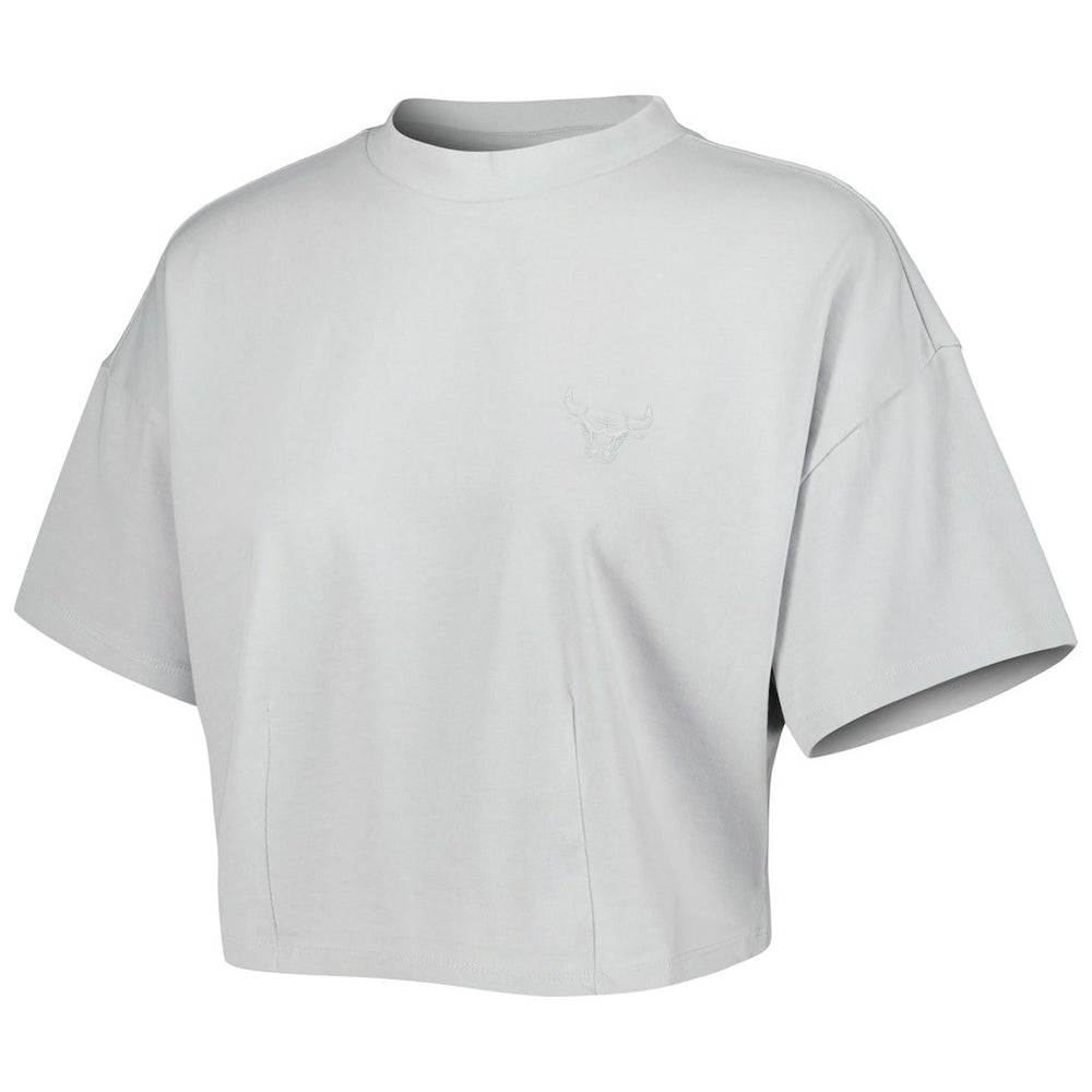 Gray Chicago Bulls Lusso Women's Nola Faded Tonal Cropped T-Shirt sale | NBA