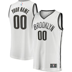 White Brooklyn Nets Youth Fast Break Replica Custom Jersey | NBA