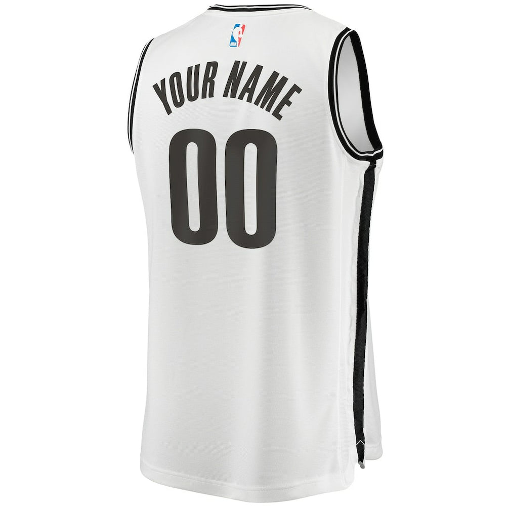 White Brooklyn Nets Youth Fast Break Replica Custom Jersey | NBA