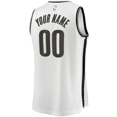 White Brooklyn Nets Youth Fast Break Replica Custom Jersey | NBA