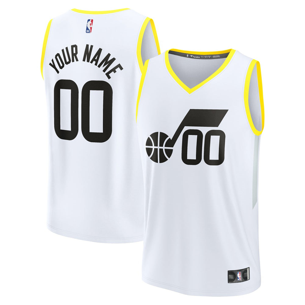 White Utah Jazz Youth Fast Break Replica Custom Jersey | NBA
