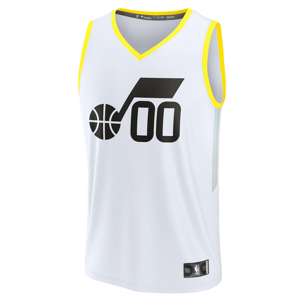 White Utah Jazz Youth Fast Break Replica Custom Jersey | NBA
