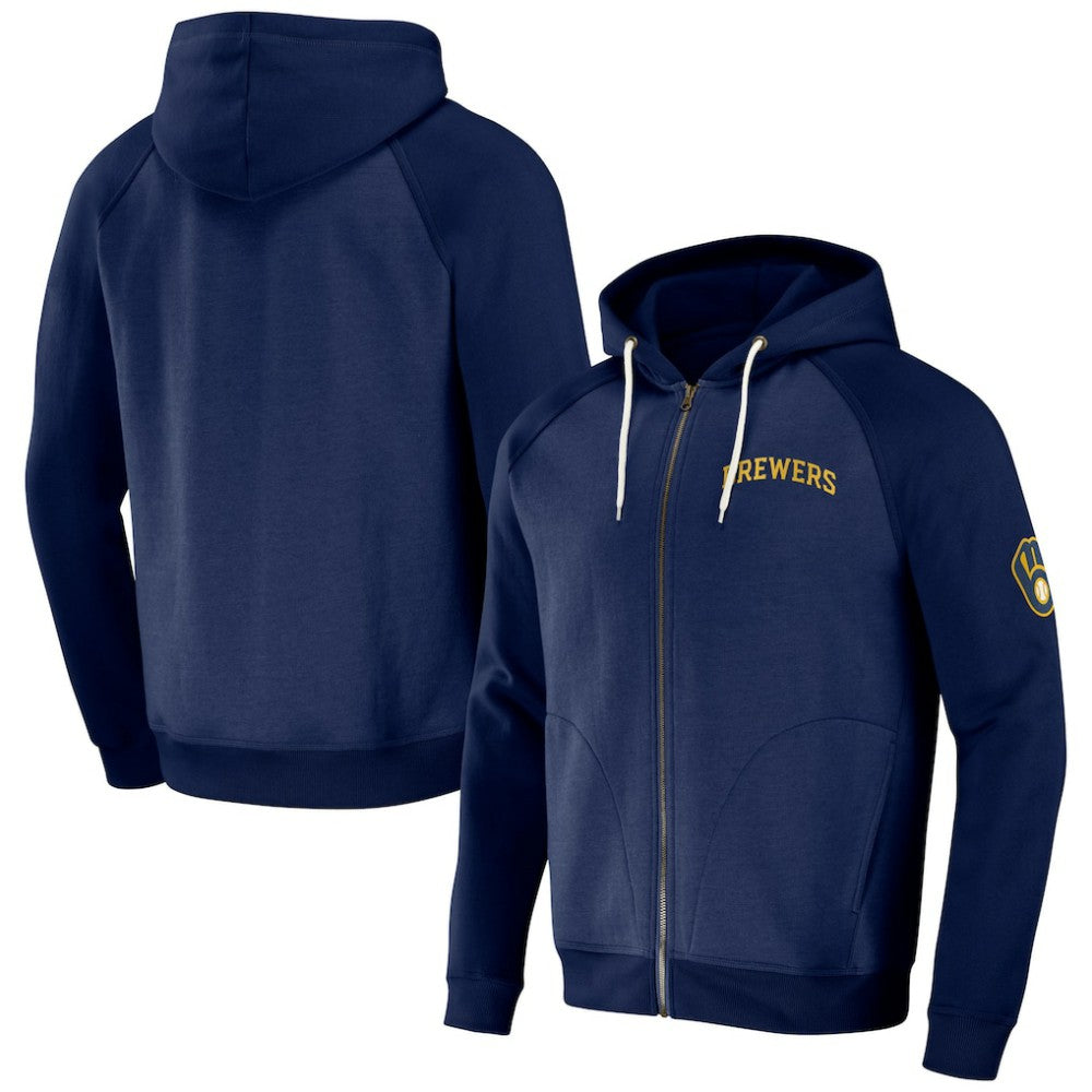 Milwaukee Brewers Darius Rucker Collection by Fanatics Raglan Full-Zip Hoodie - MLB Hoodies