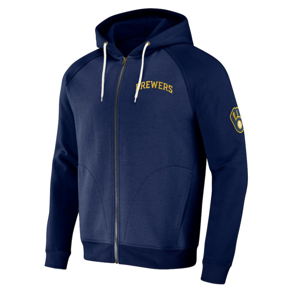 Milwaukee Brewers Darius Rucker Collection by Fanatics Raglan Full-Zip Hoodie - MLB Hoodies