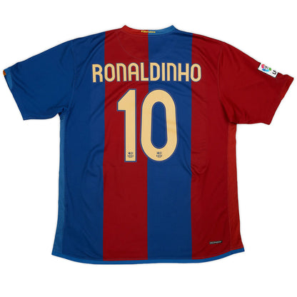 Ronaldinho #10 Retro Barcelona Home Jersey 2006/07