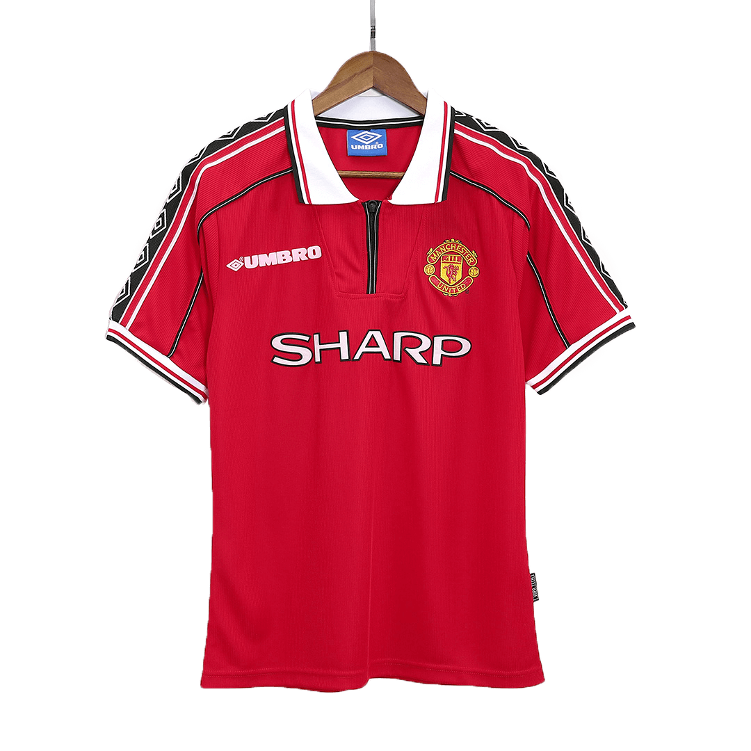 Beckham #7 Retro Manchester United Home Jersey 1999/00