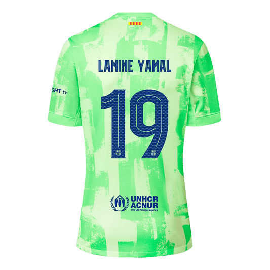 LAMINE YAMAL #19 Barcelona Spotify Logo Without Text Third Jersey - UCL Font
