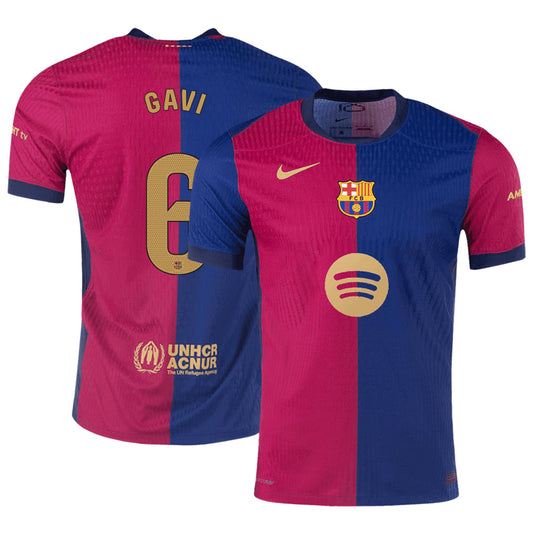 GAVI #6 Barcelona Home Spotify Logo Without Text Match Jersey
