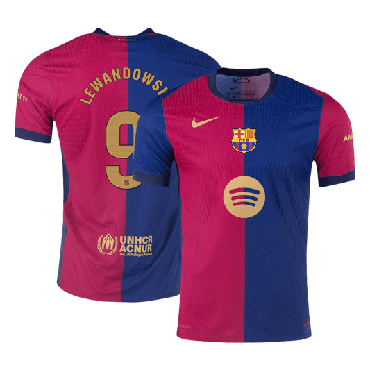 LEWANDOWSKI #9 Barcelona Home Spotify Logo Without Text Match Jersey