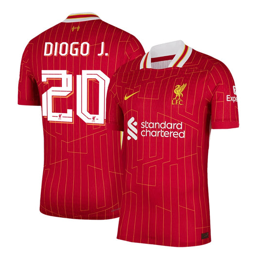 DIOGO J. #20 Liverpool Home Match Jersey Player Version - UCL