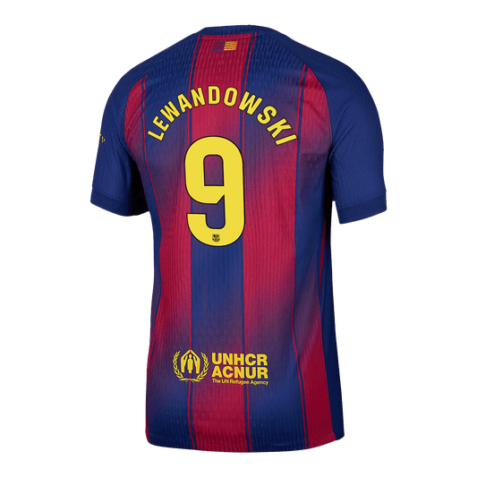 LEWANDOWSKI #9 Barcelona Home Match Jersey Player Version 2025/26