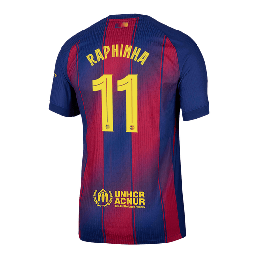 RAPHINHA #11 Barcelona Home Match Jersey Player Version 2025/26 - UCL