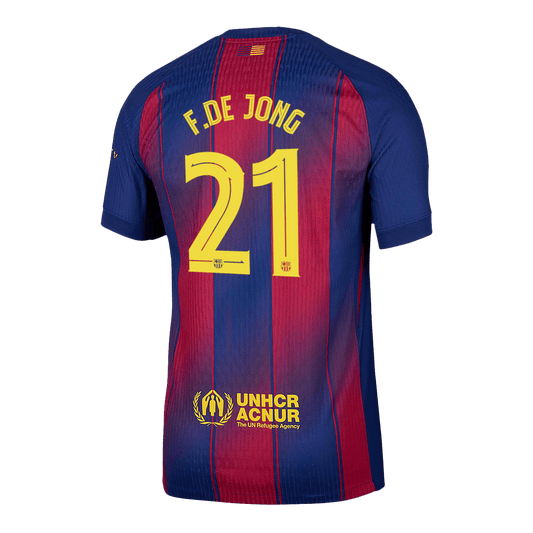F.DE JONG #21 Barcelona Home Match Jersey Player Version 2025/26 - UCL