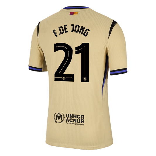 F.DE JONG #21 Barcelona Away Match Jersey Player Version 2025/26 - UCL