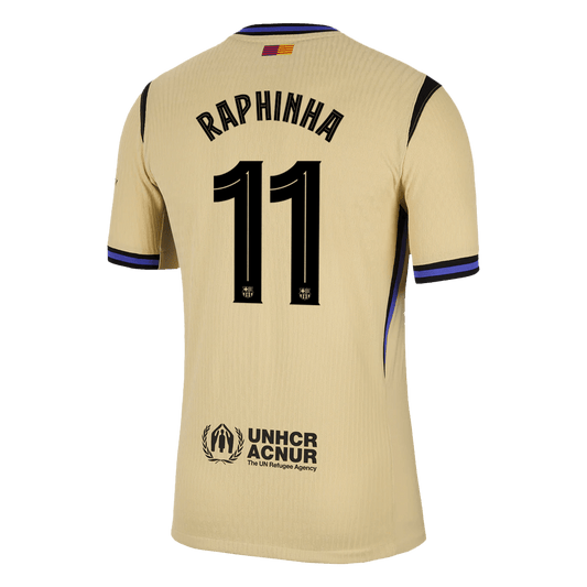 RAPHINHA #11 Barcelona Away Match Jersey Player Version 2025/26 - UCL