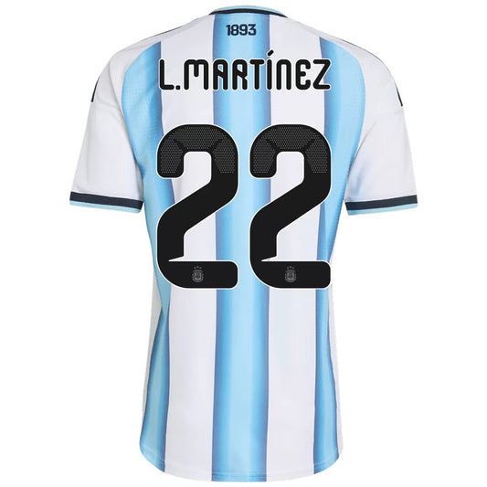 L.MARTÍNEZ #22 Argentina Home Match Jersey Player Version 2025/26