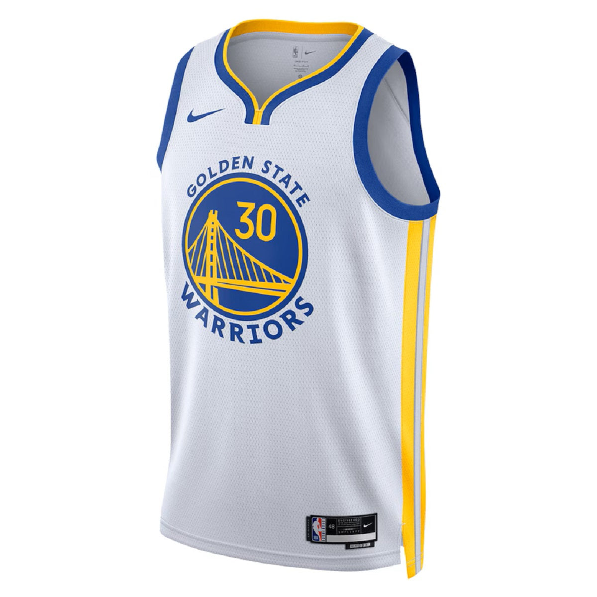 Unisex Golden State Warriors Stephen Curry #30 White Swingman Jersey - Association Edition